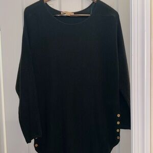 MICHAEL Michael Kors Forest Green Knit Mini Dress or Tunic with Gold Buttons